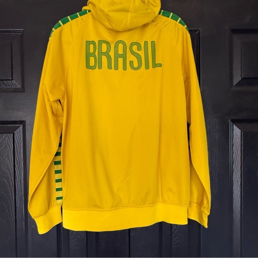 Nike Jacket Soccer Brazil World cup official Men S Yellow removable hoodie - Picture 7 of 16